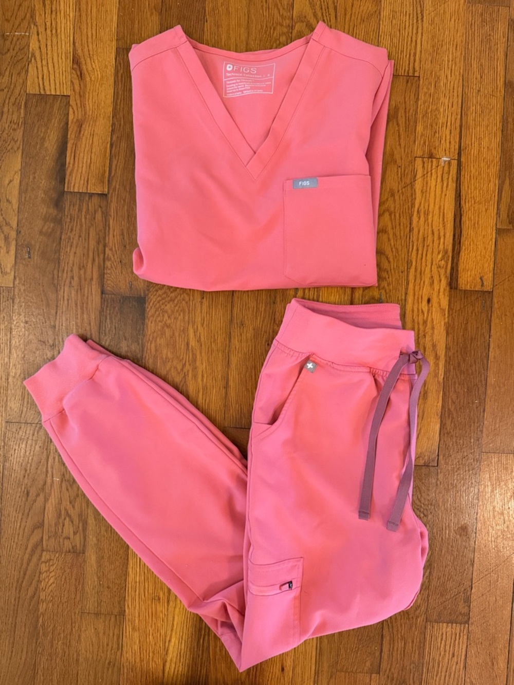 Figs Pink Scrub Top and Jogger Set